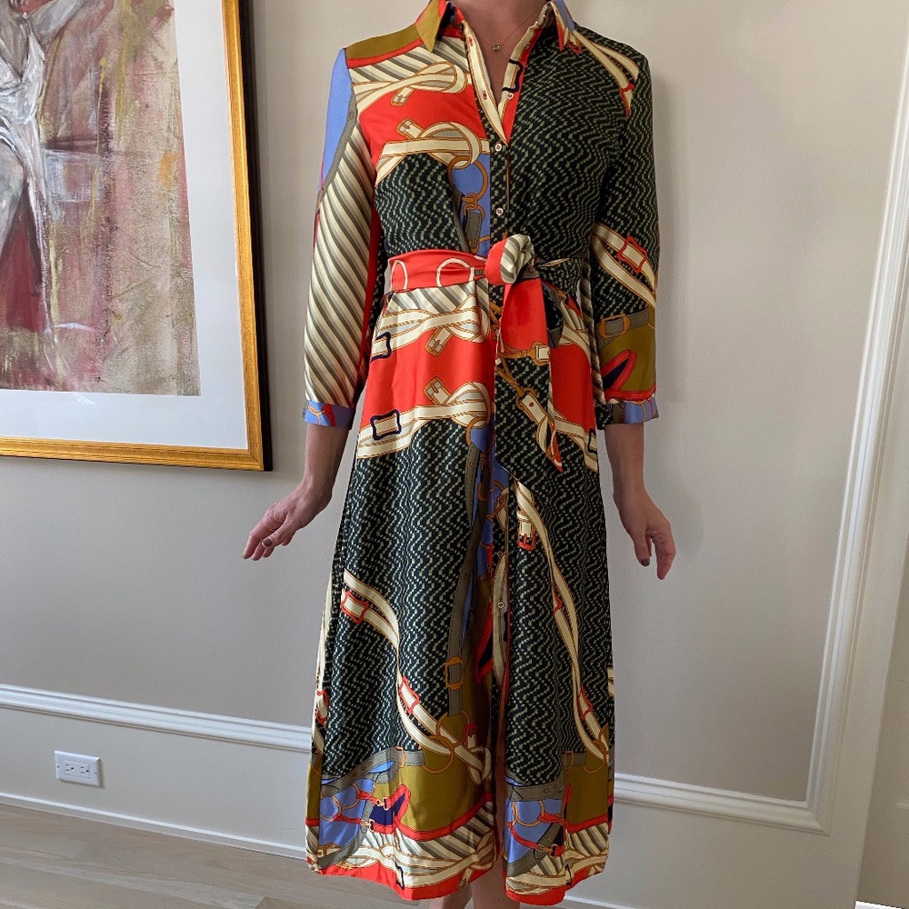 Zara Silk Shirt Dress - Medium